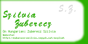 szilvia zuberecz business card